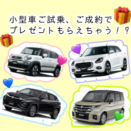 小型車ご試乗、ご成約でいいものもらえちゃう！？！？